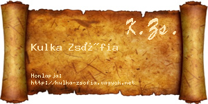 Kulka Zsófia névjegykártya
