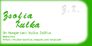 zsofia kulka business card
